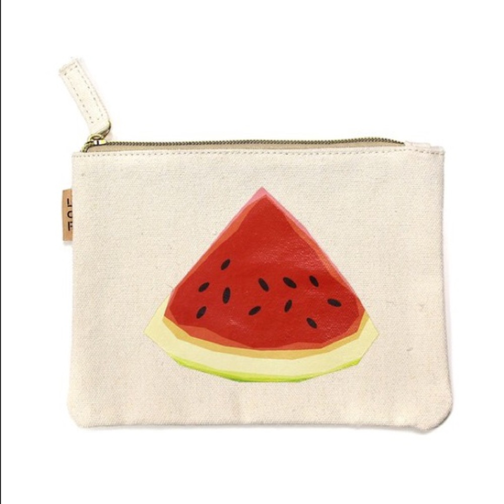 Eco Zippered Canvas Watermelon Slice. Bag